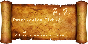 Petrikovics Ildikó névjegykártya