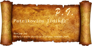 Petrikovics Ildikó névjegykártya