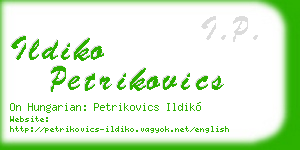 ildiko petrikovics business card